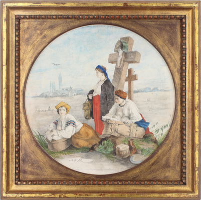 Пырин Михаил Семёнович. Кормление младенцев. Жанровая сцена 